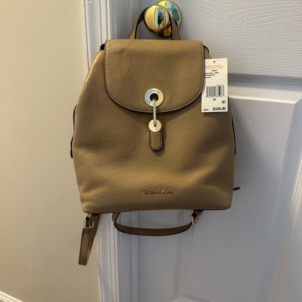 Michael Kors Tan Leather Backpack
